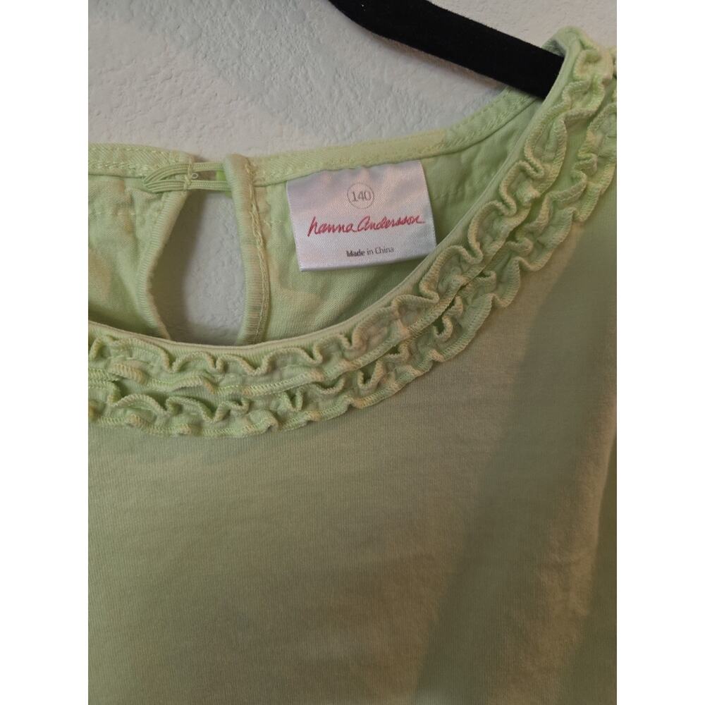 Hanna Andersson Girls 140 (Sz 10) Y2K Babydoll Top Pastel Green Cotton - Picture 2 of 4